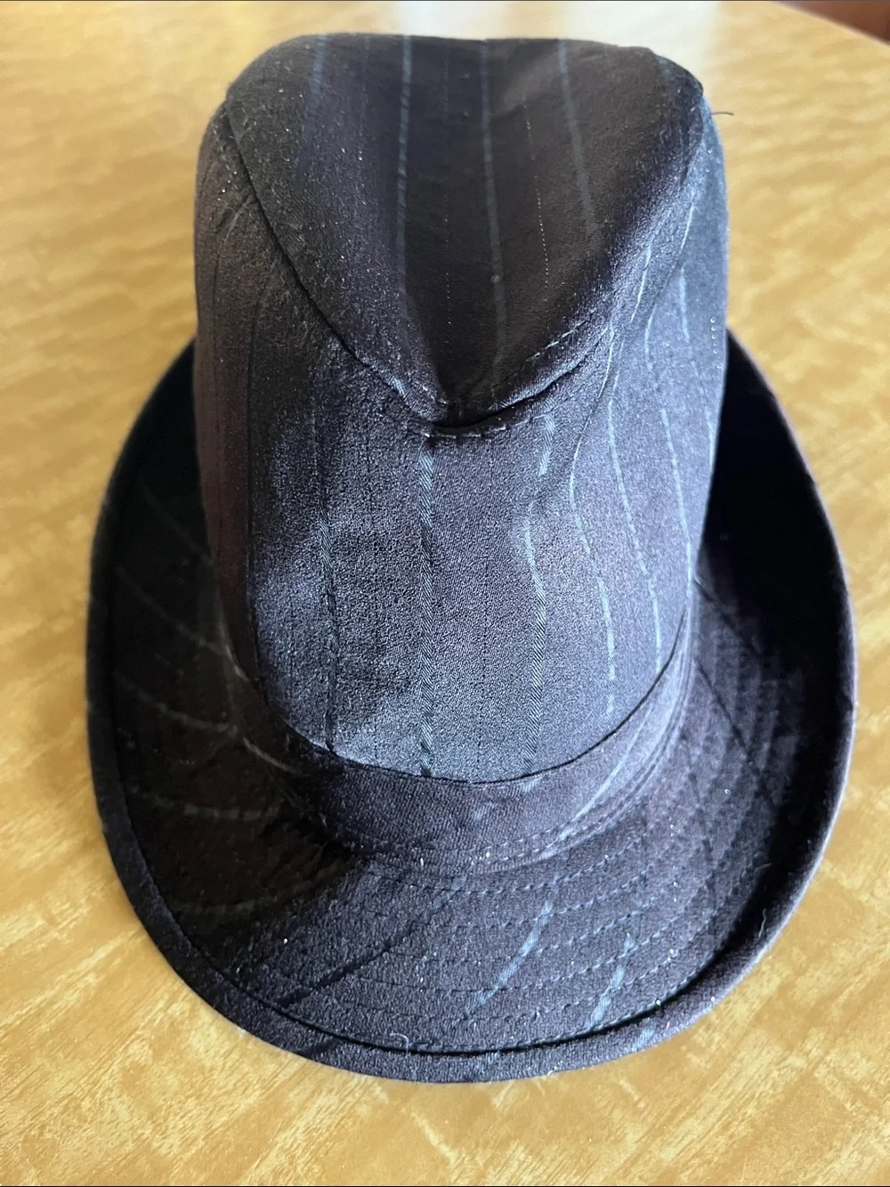 Source Unknown Black Pinstripe Fedora Hat OS
